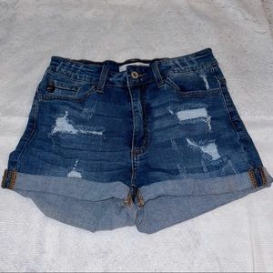 Kancan distressed jean shorts